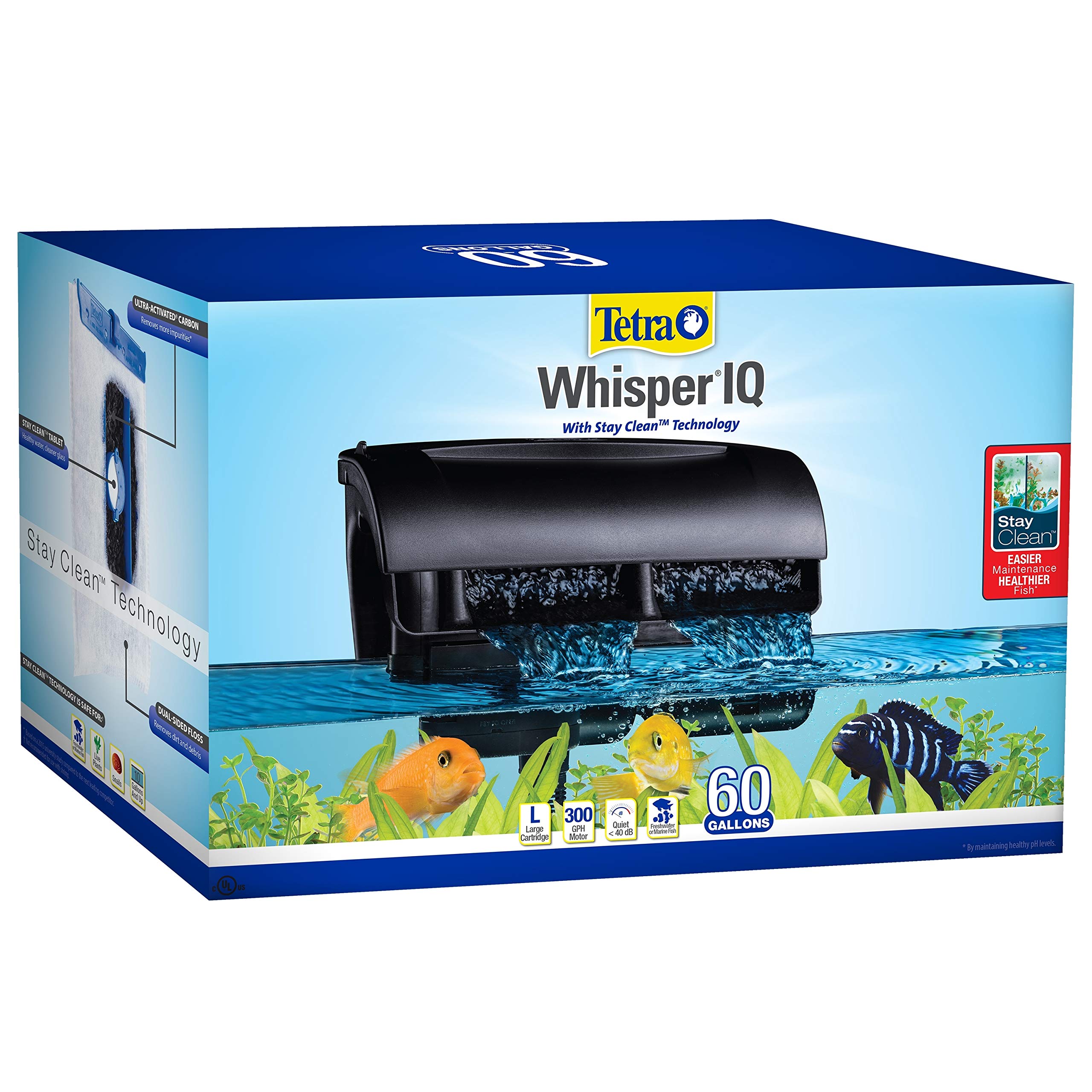 Amazon.com : Tetra Whisper IQ Power Filter 60 Gallons, 300 GPH